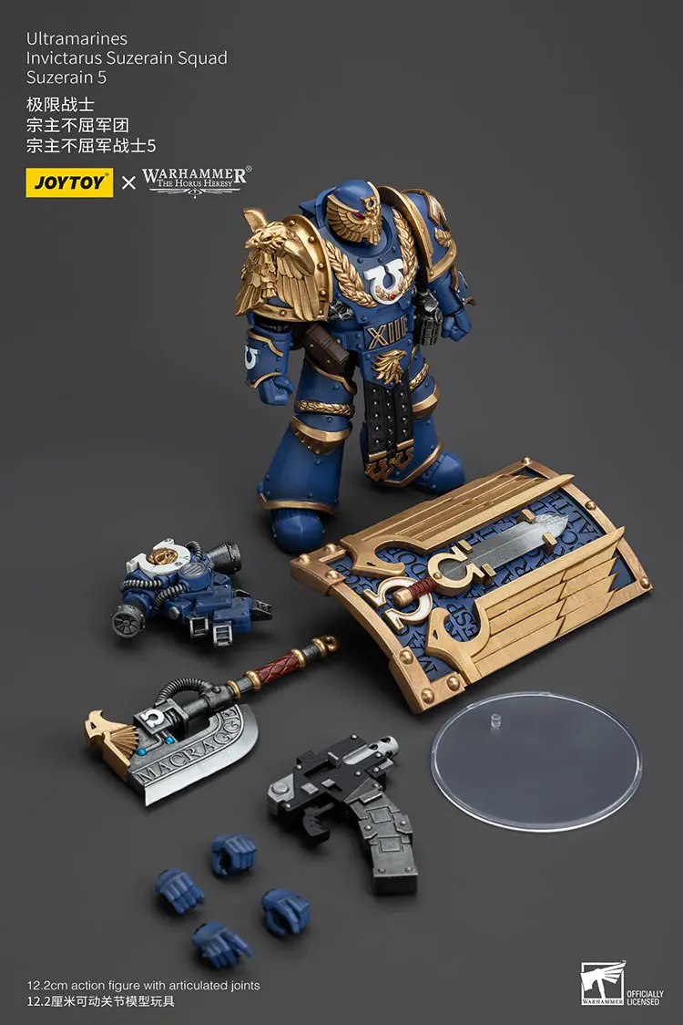 the parts of the Action Figure - JOYTOY Ultramarines Invictarus Suzerain Squad (Suzerain 5) 1 18 - Warhammer The Horus Heresy rectangle image