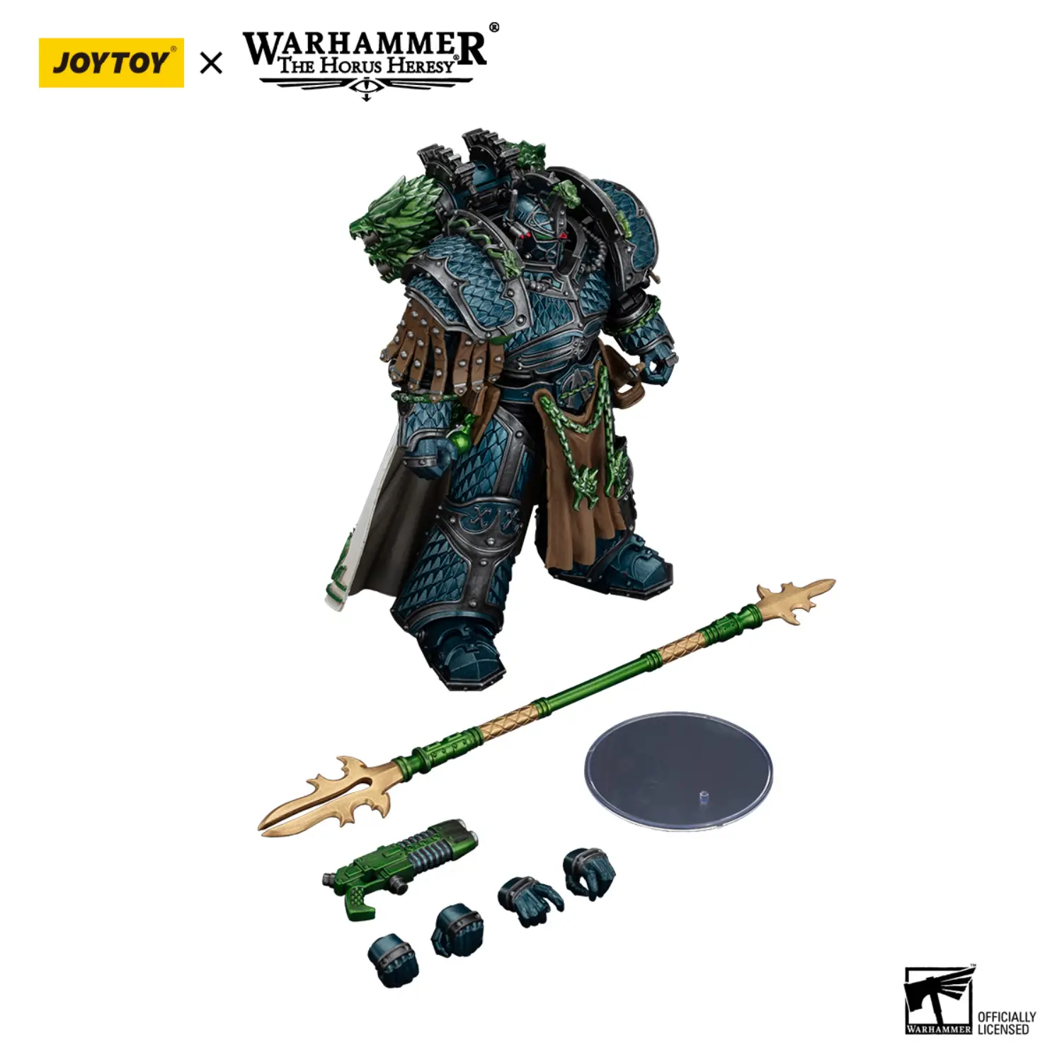 the parts of the Action Figure - JoyToy Alpha Legion Alpharius, Primarch of the XXth Legion 1 18 - Warhammer The Horus Heresy in white background the parts of the Action Figure - JoyToy Alpha Legion Alpharius, Primarch of the XXth Legion 1 18 - Warhammer The Horus Heresy in white background