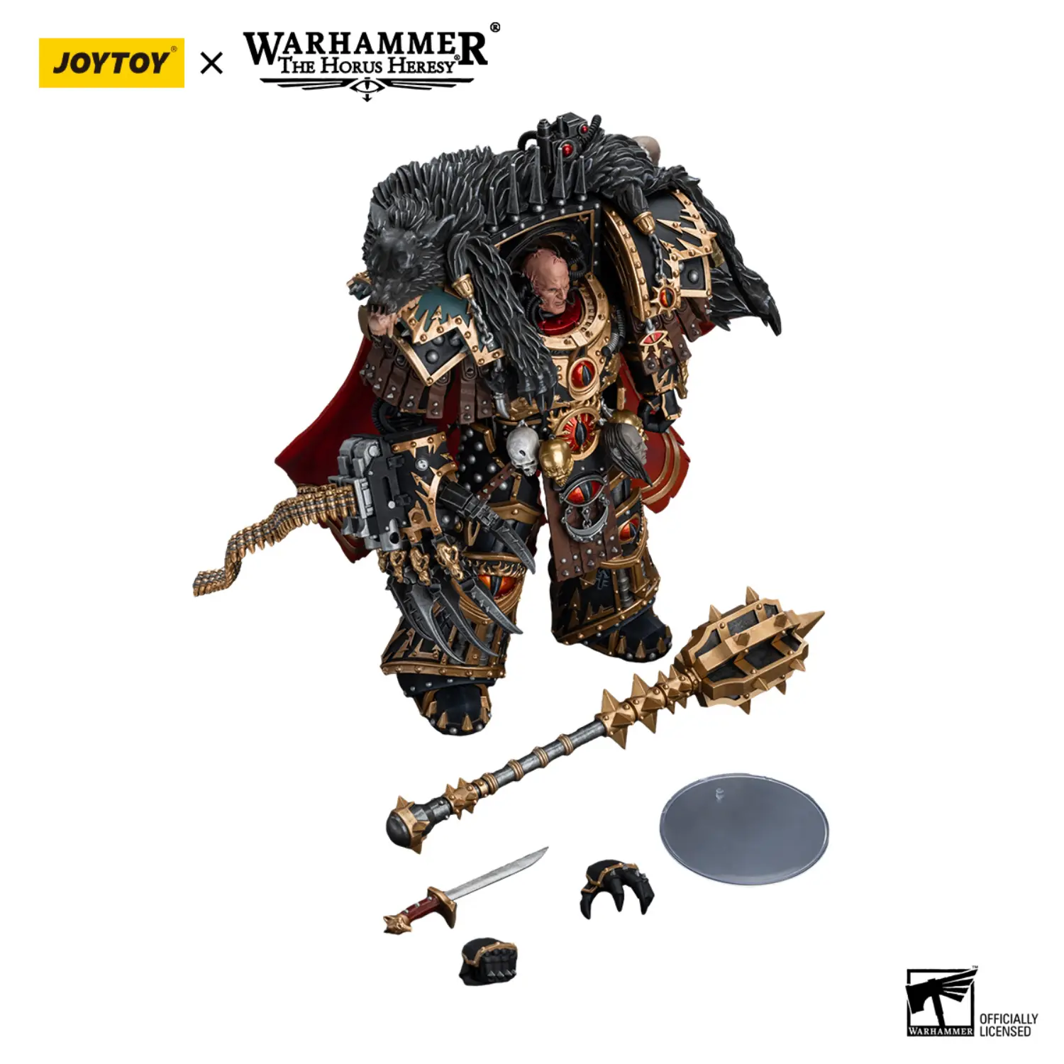the parts of the Action Figure - JoyToy Sons of Horus Warmaster Horus Primarch of the XVIth Legion 1 18 - Warhammer The Horus Heresy in white background