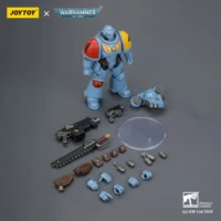the parts of the Action Figure - JoyToy Space Wolves Intercessor with Bolt Rifle, Bolt Pistol and Chainsword 1 18 - Warhammer 40K