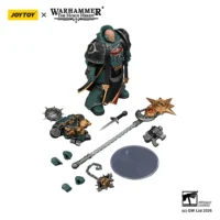 the parts of the Action Figure – JoyToy 1/18 Sons of Horus Dark Emissary Consul with Staff – Warhammer The Horus Heresy in white background the parts of the Action Figure – JoyToy 1/18 Sons of Horus Dark Emissary Consul with Staff – Warhammer The Horus Heresy in white background