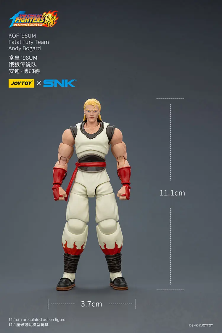 the size of the Action Figure - Andy Bogard KOF _98 UM Fatal Fury Team SNK 1 18 - JOYTOY The King of Fighters rectangle image