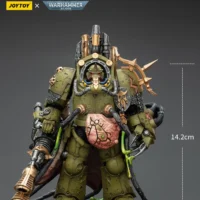 the size of the Action Figure - JoyToy Death Guard Lord of Virulence with Power Fist and Twin Plague Spewer 1 18 - Warhammer 40K in rectangle image
