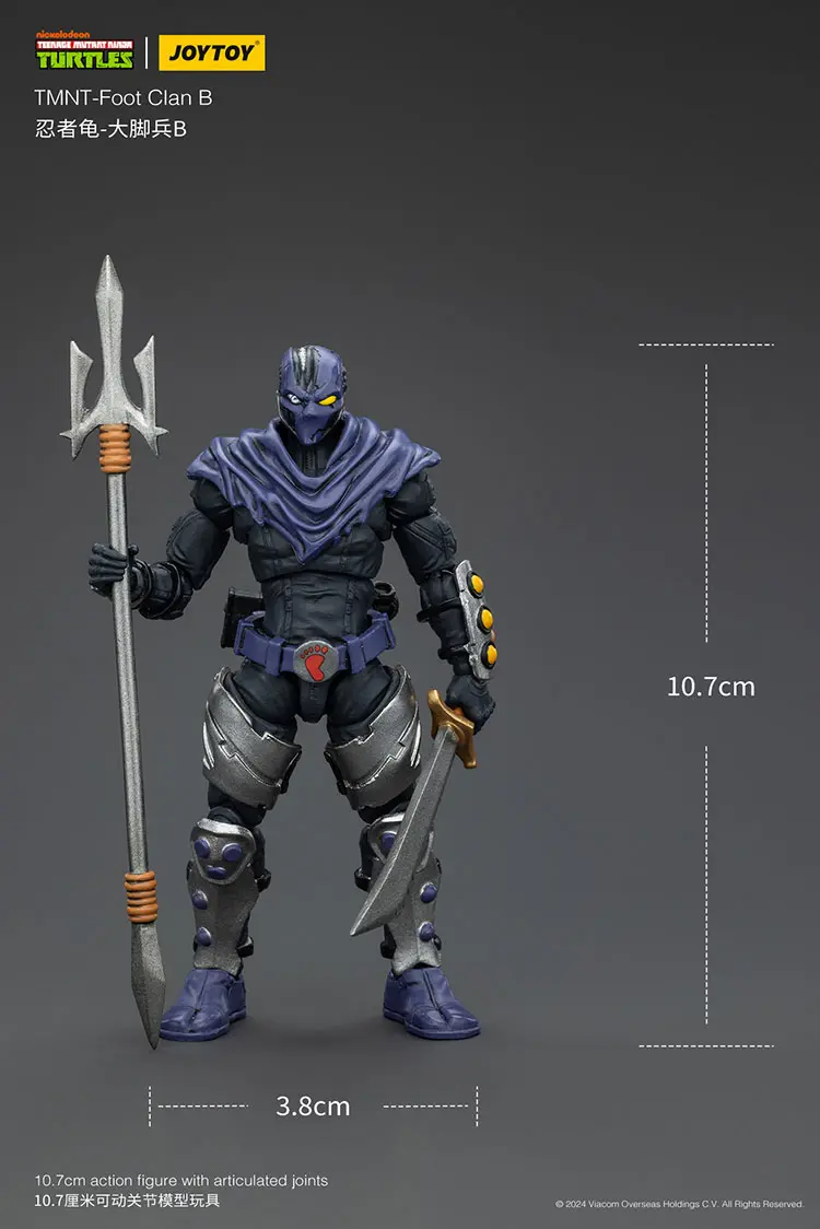 the size of the Action Figure - TMNT Foot Clan B TMNT Nickelodeon 1 18 - JOYTOY Teenage Mutant Ninja Turtles rectangle image