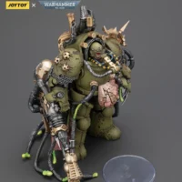 the upward side of the Action Figure - JoyToy Death Guard Lord of Virulence with Power Fist and Twin Plague Spewer 1 18 - Warhammer 40K in rectangle image
